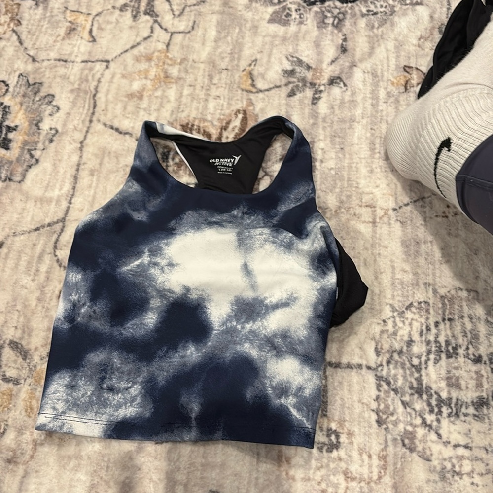 White and blue top
